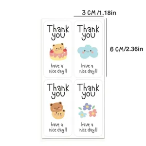 Minimalist ins cute thank you sealing stickers roll packaging labels for gift boxes daily use.