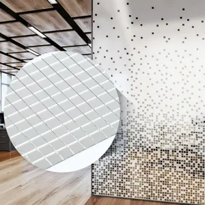 Self-adhesive mirror wall stickers mosaic glass tile decor for home office background design