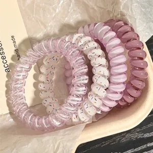Korean style colorful spiral hair ties set durable elastic hair coils for women and girls daily wear