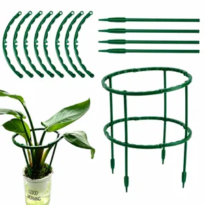 Green plastic plant support cage adjustable flower pot climbing frame garden support stakes