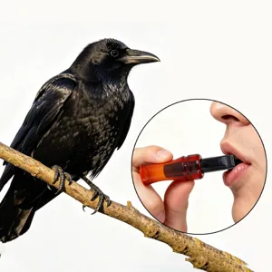 Outdoor bionic crow call whistle plastic hunting decoy bird sound tool black brown