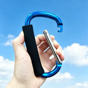 Aluminum D Ring Carabiner With Sponge Handle Heavy Purpose Hook Clip For Outdoor Camping Hiking