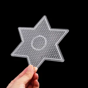 Piastra a stella trasparente per perline da stirare, modello in plastica per arte.