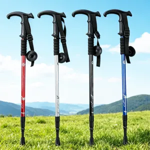 Einstellbarer Aluminiumlegierung Trekkingstock Stoßdämpfender Wanderstock Mit Ergonomischem Griff Outdoor Wandelstock