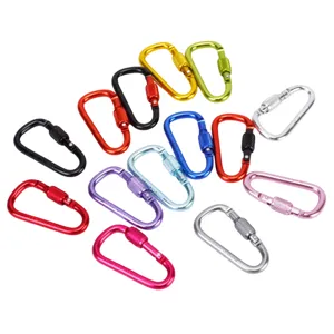 Moschettoni di bloccaggio in alluminio colorato ideali per escursioni e zaino da campeggio.