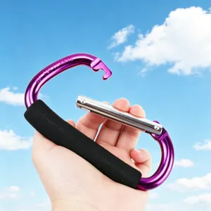 Aluminum alloy carabiner with foam handle, large utility hook for outdoor and daily use.