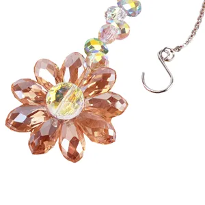 AB Crystal Sun Catcher Rainbow Maker Hanging Ornament Christmas Flower Decor Gift
