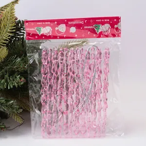 Christmas simulation acrylic icicle pendants pink hanging drops holiday party indoor decor