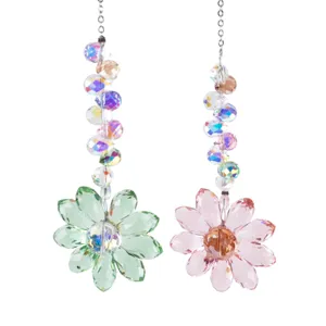 Crystal suncatcher pendant rainbow maker hanging window decoration gift crystal flower wind chime