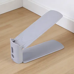 Adjustable double layer shoe rack organizer for neat closet and dorm storage, durable design.