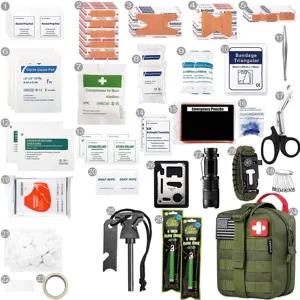 Kit complet d'urgence et de survie comprenant 29 outils essentiels de premiers secours.