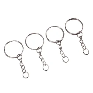 Portachiavi in metallo con catene e anelli spaccati per set di accessori fai da te