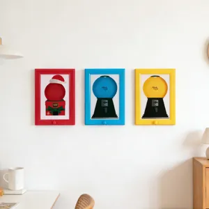 Ensemble de cadre photo distributeur de bonbons mural créatif, art déco parfait.