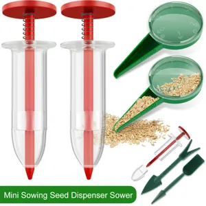 Mini Seed Dispenser Set Garden Manual Sowing Tool Plastic Plant Planter Adjustable Seed Distributor With Transplanter