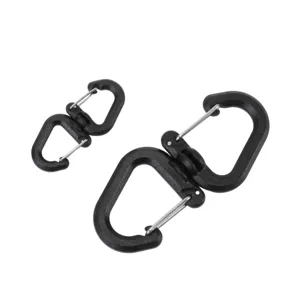Outdoor 360 graden draaibare dubbele karabijnhaak plastic S-haak rugzak camping accessoire.
