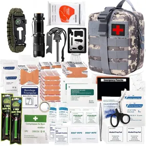 Kit de secours d'urgence tactique complet avec multi-outils pour le camping en plein air.