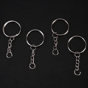 Portachiavi in Metallo con Catena Anello Spezzato DIY Artigianato Ferramenta Accessori Ferro Nichelato Connettore