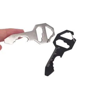 Multi-functional EDC key tool pocket survival gear stainless steel bottle opener tool
