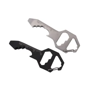Multifunctional EDC keychain multi-tool, portable pocket bottle opener and wrench, 2pcs.