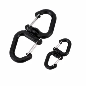 Outdoor 360 graden roterende dubbele karabijnhaak plastic camping rugzak clip