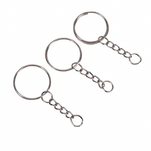 Portachiavi in metallo con catena nichelati accessori di ferramenta fai da te 25mm