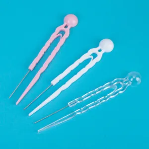 Ensemble d'aiguilles de perles bricolage outil transparent blanc rose 3 pieces accessoires