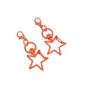 Orange star lobster clasp swivel keychain DIY handmade jewelry accessories making supplies