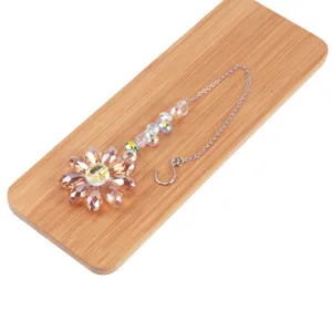 Crystal suncatcher flower pendant rainbow maker hanging ornament for window garden home decor.