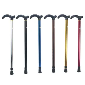 Adjustable Aluminum Alloy Trekking Pole Outdoor Hiking Stick Lightweight Anti Slip Elderly Walking Cane Support Tool