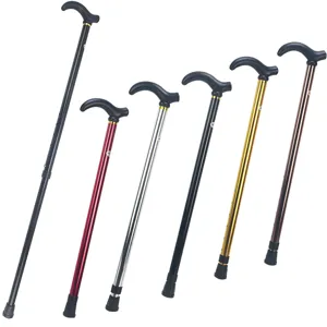 Aluminum alloy telescopic walking stick, lightweight adjustable outdoor crutch for seniors.