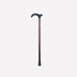 Adjustable hiking pole detail, lightweight aluminum alloy walking stick with anti-slip rubber tip.
