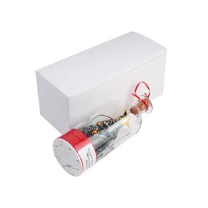 Recordable Christmas tree in an ornament bottle with white gift box detail view display