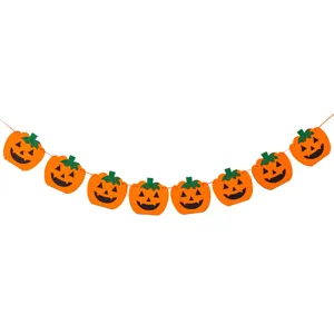 Halloween pumpkin felt garland banner party hanging decoration for holiday home venue decor