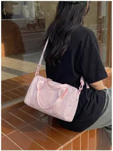 Stijlvolle roze vrouwen boston schoudertas grote capaciteit casual crossbody handtas dagelijks.