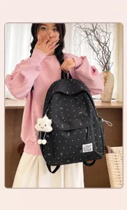 Sac à dos mignon à pois style japonais sac décontracté grande capacité léger chic