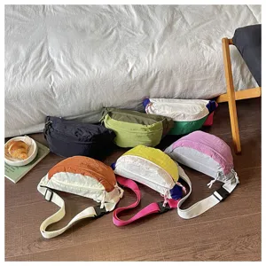 Colorful contrast crossbody chest bag dopamine style fashion casual waist bag for outdoor travel