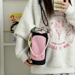 Lightweight water bottle bag outdoor sports crossbody bag color block phone pouch style