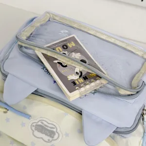 Bolso de lona para estudiantes estilo japonés gran capacidad duradero bonito bolso de hombro
