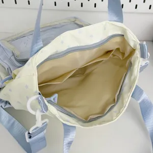 Estilo japonés lindo gran capacidad bolso de hombro lona bolsa estudiante vista detallada