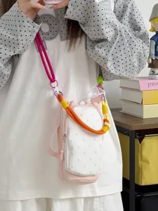 Korean dopamine colorway drawstring crossbody phone bag and cute water bottle pouch for women.