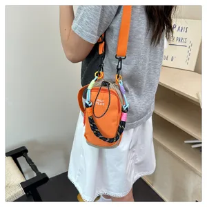 Trendy contrast color woven crossbody bag mini fashion mobile phone shoulder bag for women