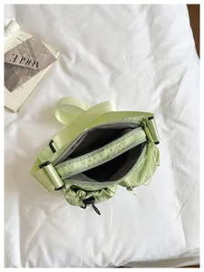 Green nylon crossbody bag casual multi-pocket shoulder bag stylish outdoor everyday commuter bag