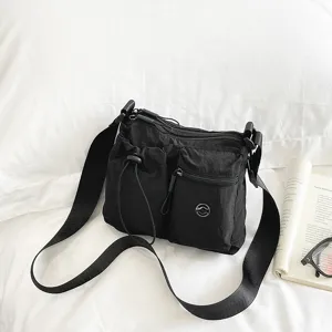 Women Casual Nylon Tote Bag Multi Pocket Large Capacity Shoulder Crossbody Bag Daily Commuter Handbag