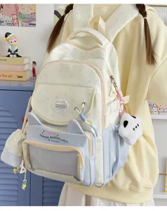 Japanischer Schulrucksack große Kapazität Pendler Daypack süßer Sternenprint transparente Tasche
