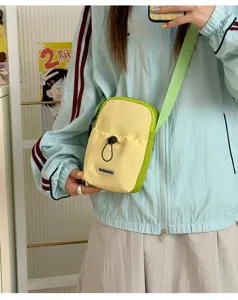 Mini bolso cruzado estilo coreano color dopamina bolso de teléfono portátil casual elegante