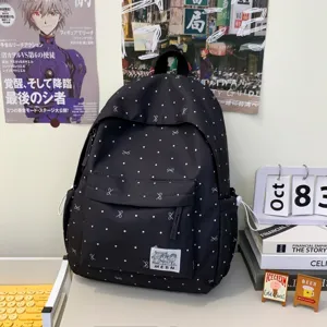 Sac à dos décontracté à pois mignon de style japonais pour étudiants, grand sac d'école.
