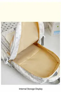 Süßer Schülerrucksack mit Sternen-Muster, großer Kapazität Schulranzen Innenansicht.