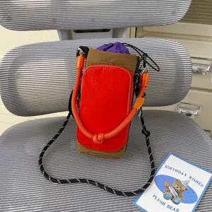 Lightweight outdoor sports color-blocking crossbody phone bag and water bottle pouch daily use.