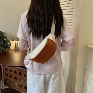 Fashion color block sling bag casual crossbody chest bag women stylish daily streetwear