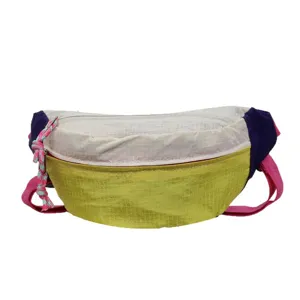 Color-blocking dopamine fanny pack cross-body chest bag for women fashion casual waist bag.